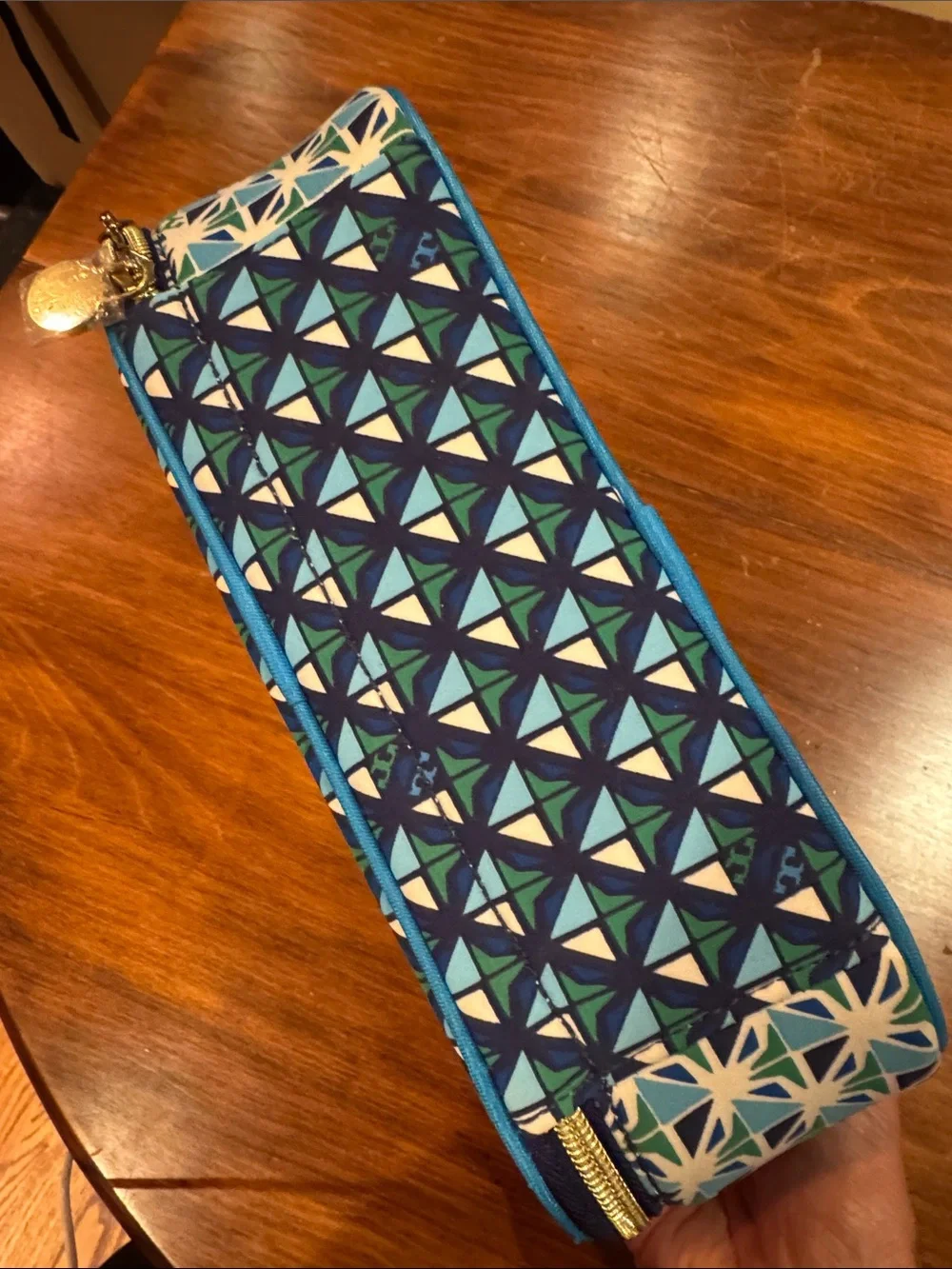NWT Tory Burch Neiman Marcus Target Blue White Green Zipper Lunch Bag Tote  NEW!